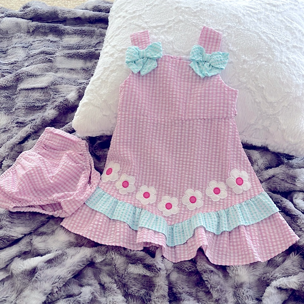 Pink dress with ruffles